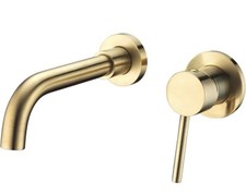 Contemporary Bathroom Faucet Single Handle Wall Mounted Brushed Gold - A0031