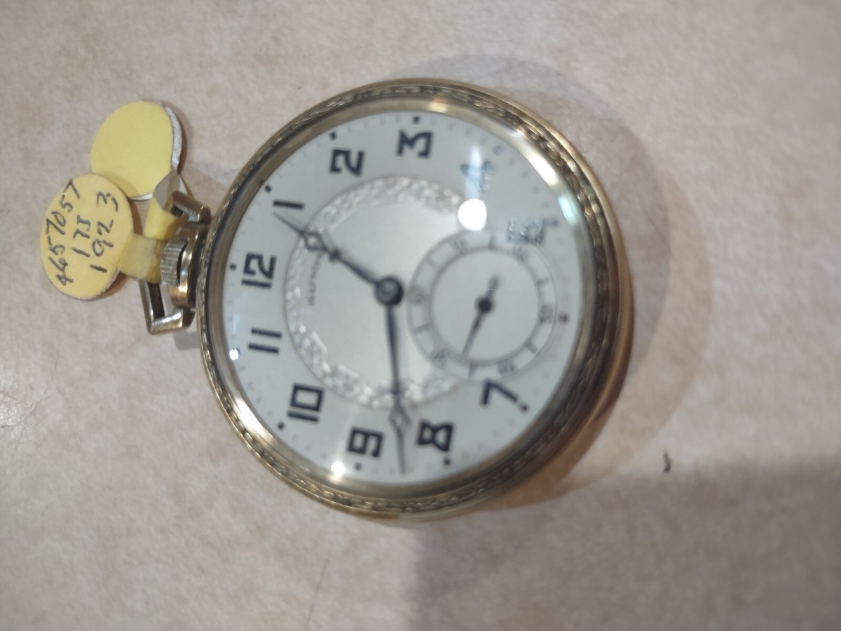Illinois antique pocket watch with second hand gold filled  display picture 2