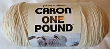 Caron One Pound 100% Acrylic Yarn - Off White - 812 Yards - 16oz. - #4 Worsted