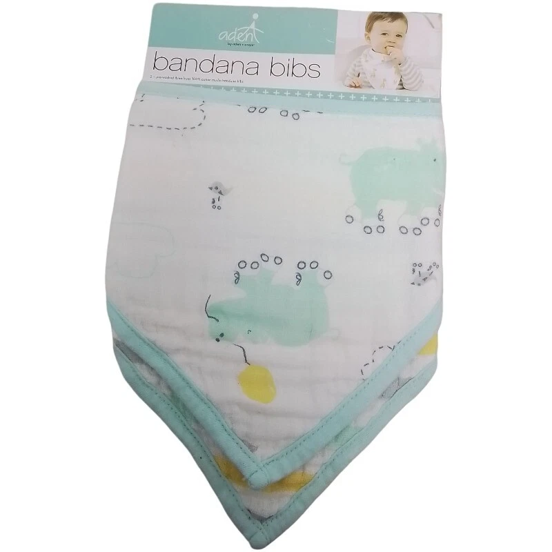 Baberos de plátano Aden & Anais 2 muselina 100 % algodón Foto 4 de 4