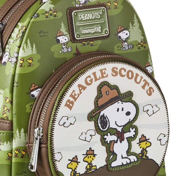 Loungefly Peanuts Snoopy Beagle Scouts Mini Green Backpack  display picture 1