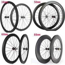 700C Road Bicycle Disc Brake Carbon WheelSet Depth 38/50/60/88mm Width 23/25mm