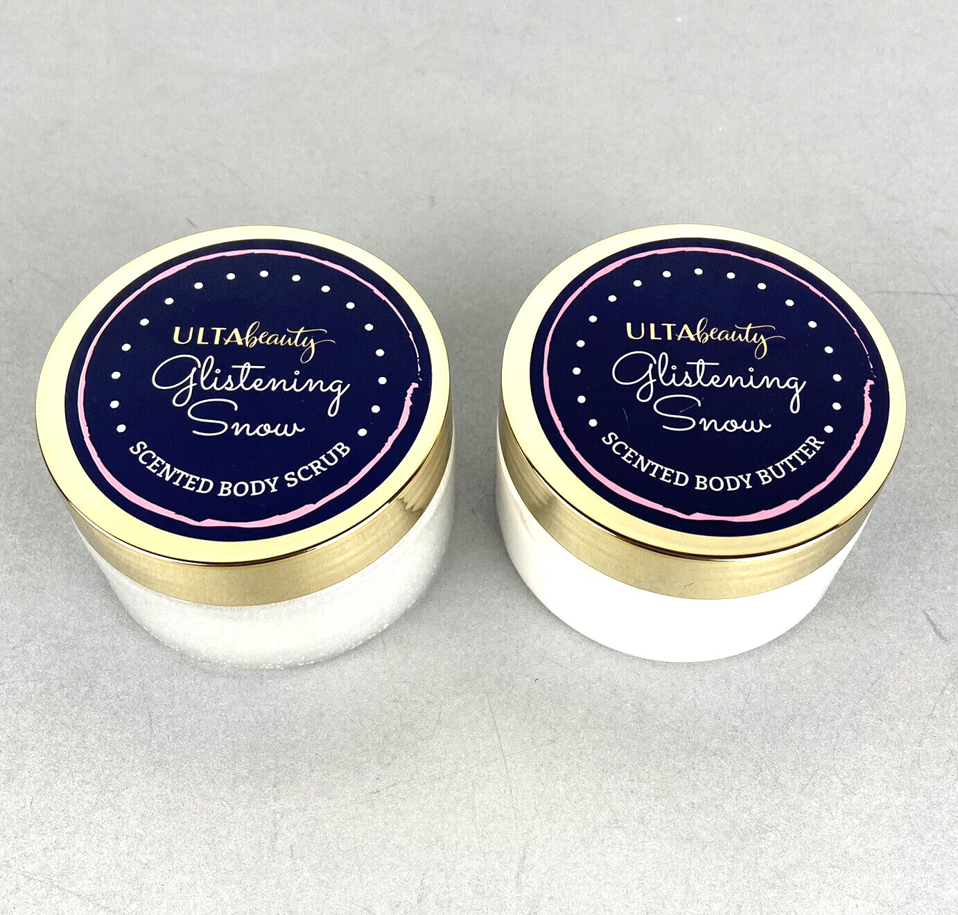 (2) Ulta Beauty Time To Relax Glistening Snow Body Butter, Body Scrub NEW