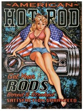 AMERICAN HOT ROD AMERICANA  Metal RETRO Sign BATHROOM KITCHEN A5 A4