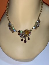 vintage victorian multicolor faux stones necklace