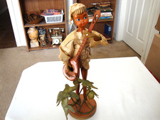 Mid Century Pixie Elf with Musical Instrument 14" Tall