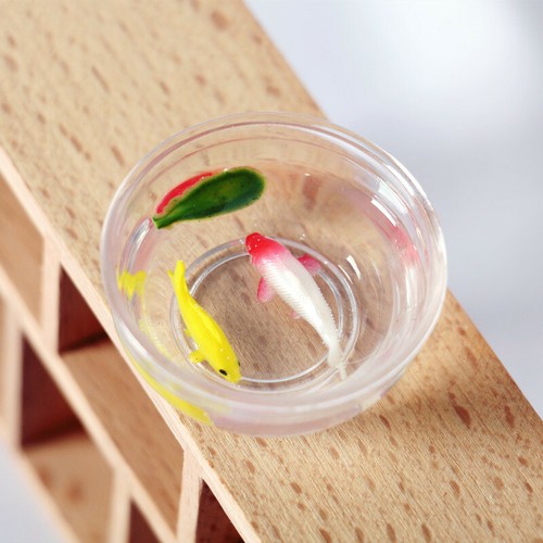 2PC 1:6 Scale Dollhouse Miniature Glass Fish Tank Bowl Simulation Doll Accessory - Picture 4 of 6