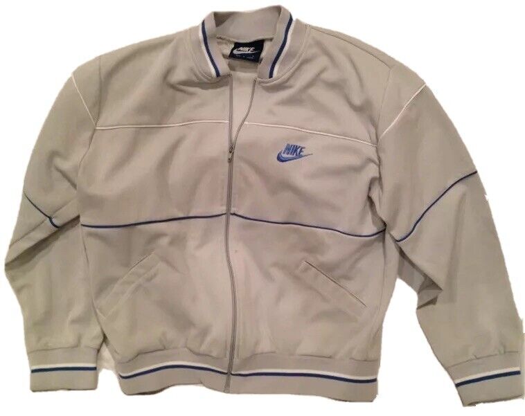 True Vintage Nike Zippered Track Jacket L Blue Tag 80s Hip True Vintage Nike Zippered Track Jacket L Blue Tag 80s Hip