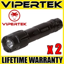 (2) VIPERTEK BLACK VTS-T03 Heavy Duty Metal Stun Gun Self Defense Wholesale Lot