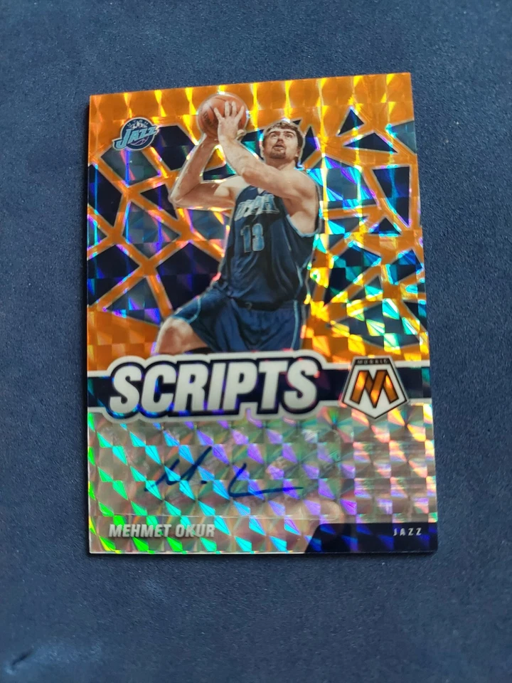 Mehmet Okur 2020-21 Panini Mosaic Scripts Orange Mosaic Prizm Autograph-Jazz - Image 2 of 3