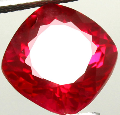 Natural Certified 7.05 Ct Burma Pigeon Blood Red Ruby 10x10 MM Cushion AAA+ Gems