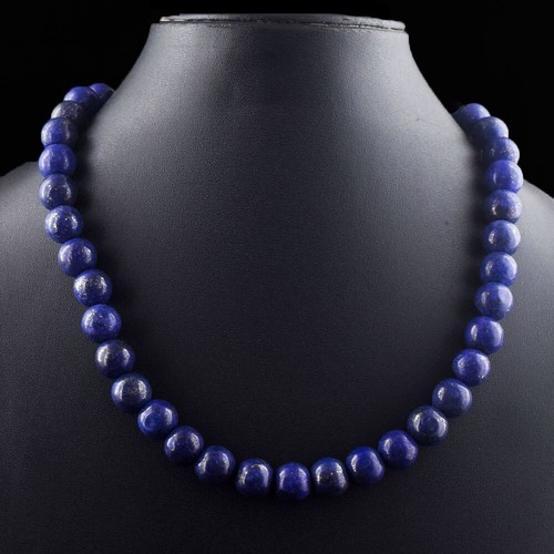 World Class Amazing Lapis Lazuli 520 Cts Round Shape Beaded Necklace VK 47 E663 - Picture 2 of 3