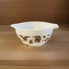Pyrex Early American Cinderella 441 Nesting Mixing Bowl White Brown 1.5 Pint