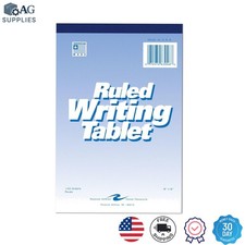 6"x9" Soft Cover Writing Tablet - 100 Wide Ruled Sheets, Ideal for Letters