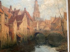 Painting 1900 Georges Hippolyte Dilly Impressionism Impressionist Bruges Art