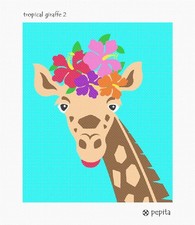 Tropical Giraffe 2 Needlepoint Kit or Canvas - Wildlife Animal Nature 10x12