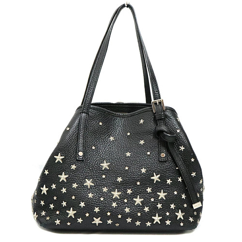 Jimmy Choo Sasha S Black Star Studs Tote Bag Women's Leather Komaki Store