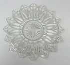 Vintage 1960s Pressed Federal Glass “Petal Clear” Sandwich Serving Plate Platter
