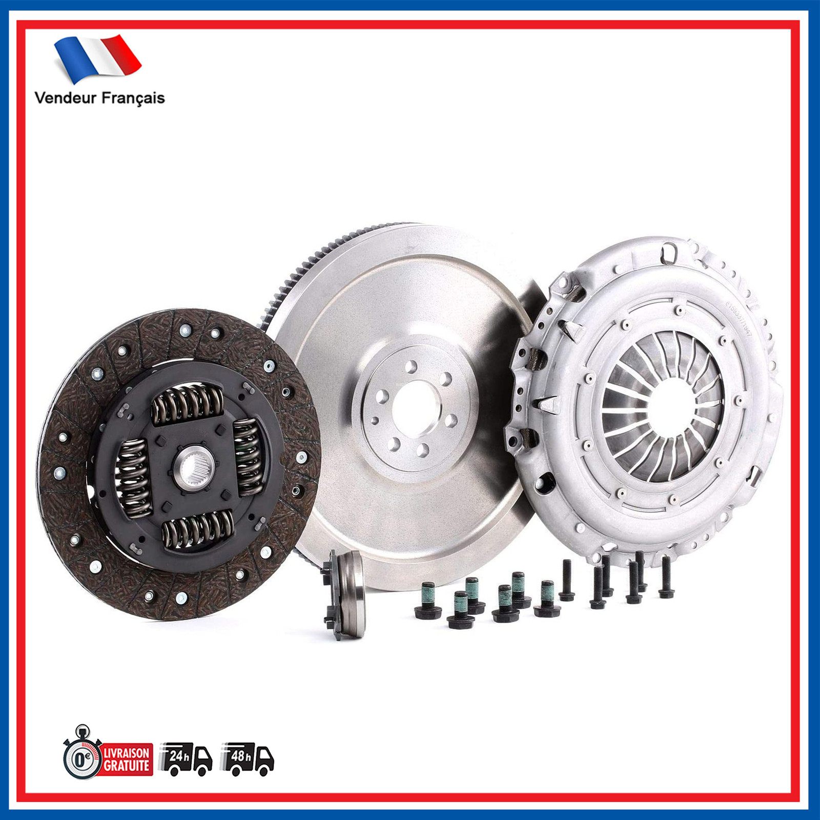Kit volant moteur rigide 4 pièces pour Golf 5 et A3 1.9 TDI