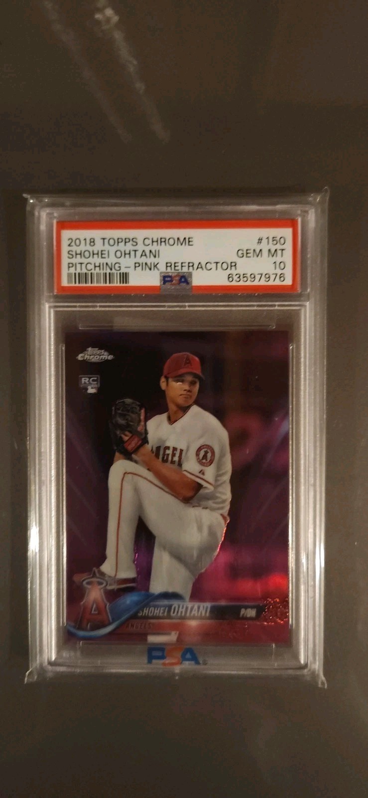 Shohei Ohtani 2018 Topps Chrome #150 Pink Refractor (Pitching