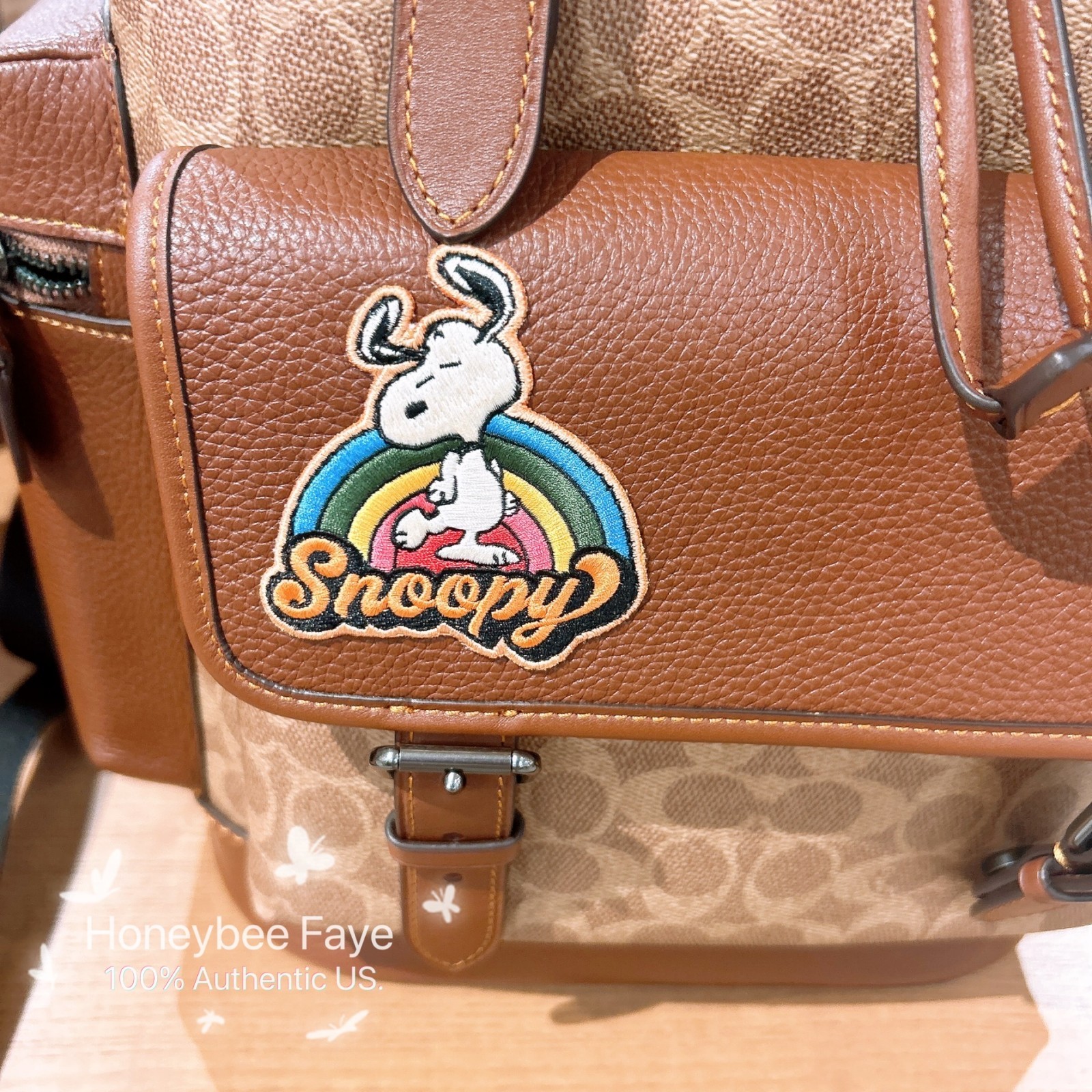 NWT Coach X Peanuts Sprint Backpack In Signature Canvas With Patches CBI44 image 7