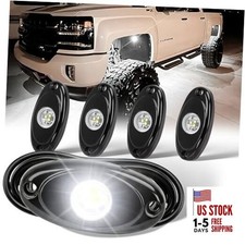 White Rock Lights 6000K Ultra Bright LED Underglow Lights 4 Pods White 3LED
