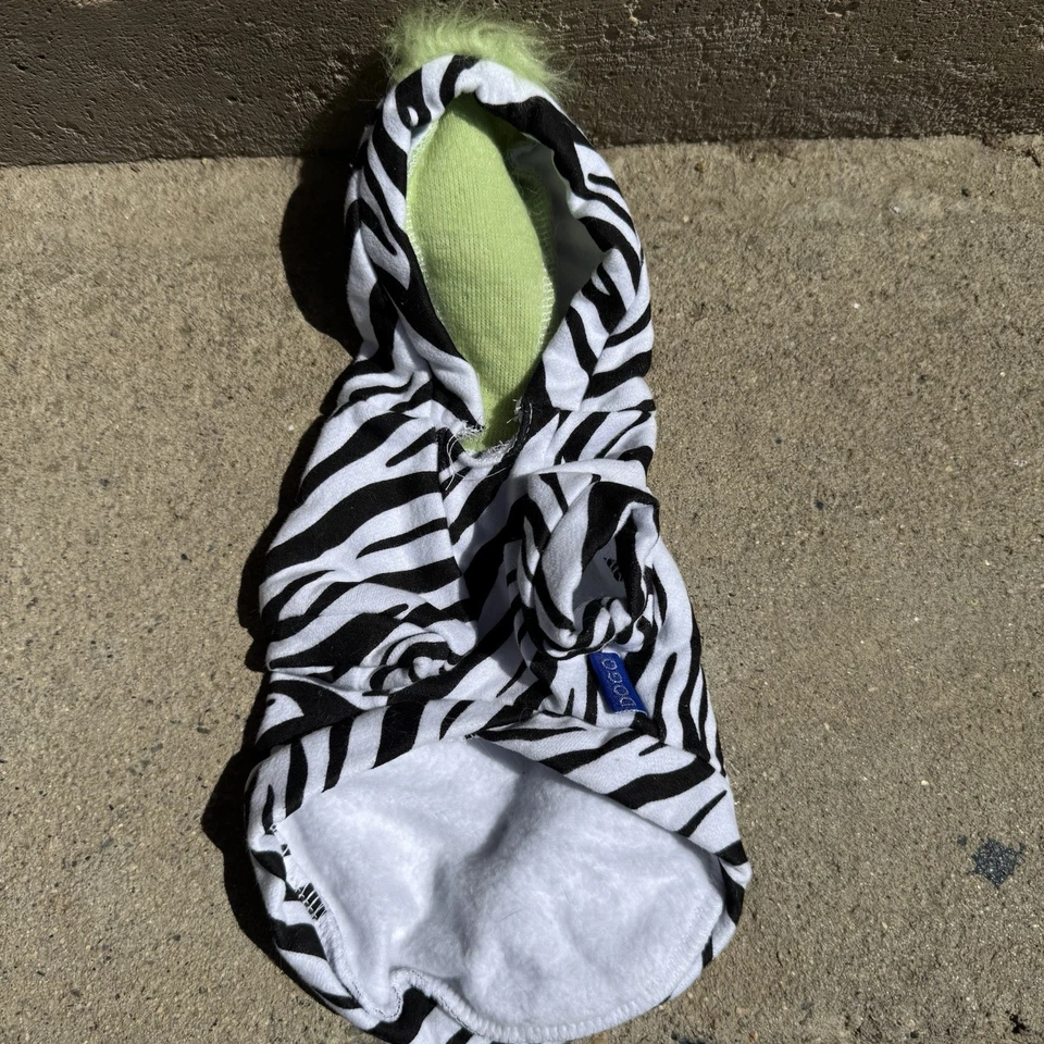 Dogo Zebra Print  With Mohawk Dog Costume Small - Image 2 of 3