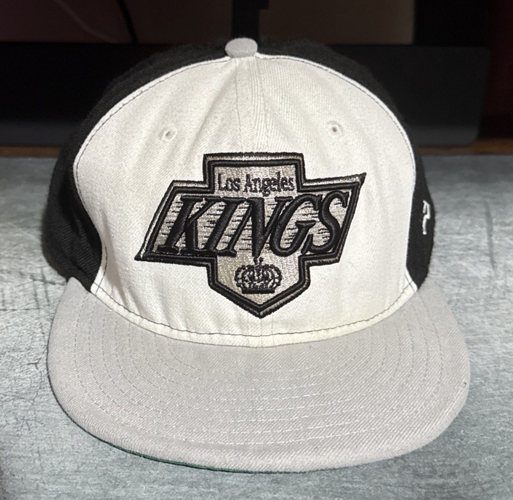 New Era Los Angeles Kings NHL Vintage Hockey SnapBack Hat, Black/White Cap