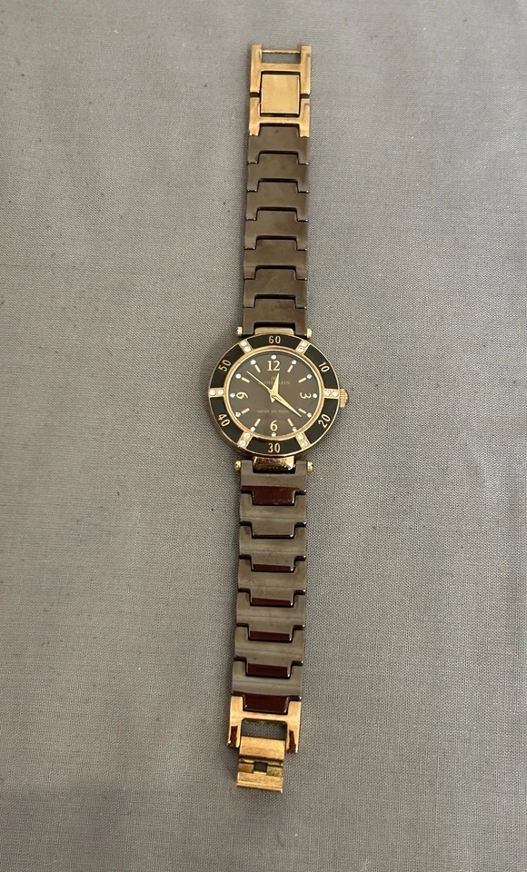 AK Anne Klain Women's Analogue Watch 10/9416 Gold Tone Crystal Ceramic Brown - image 3 of 4