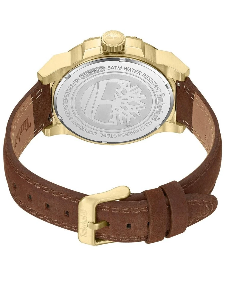 TIMBERLAND Hombres Analógico Cuarzo Informal Reloj Clásico Vestido Esfera Marrón Impermeable Ro Foto 3 de 4