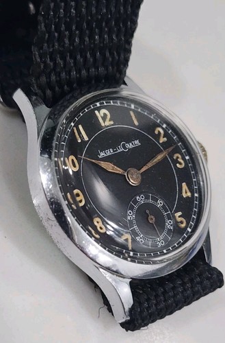Raro orologio uomo vintage anni 40 JAEGER LeCOULTRE 463 WWII quadrante nero militare - Foto 19 di 24