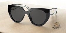 PRADA PR 14WSF 09Q5S0 Black Talc Dark Grey 53 mm Women's Sunglasses