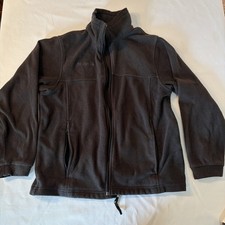 Columbia Fleece Jacket Youth Large 14/16 Black Full Zip Mock Neck Pockets Warm