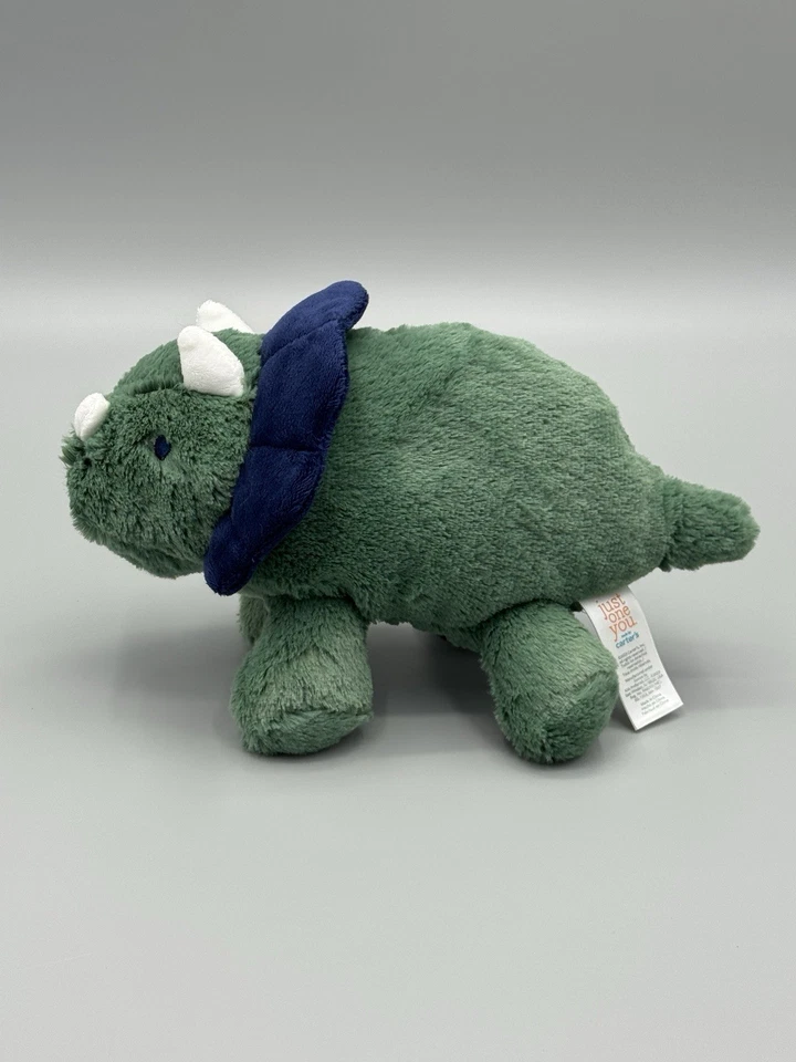 Carters Just One You Dinosaurio Peluche Verde Triceratops Relleno Lovey #68340 Foto 4 de 4