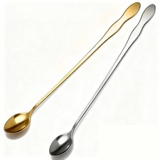 2 PCS Long Coffee Spoons,10 Inch Coffee Stirrers,Ice Tea Spoons,Stainless Ste...