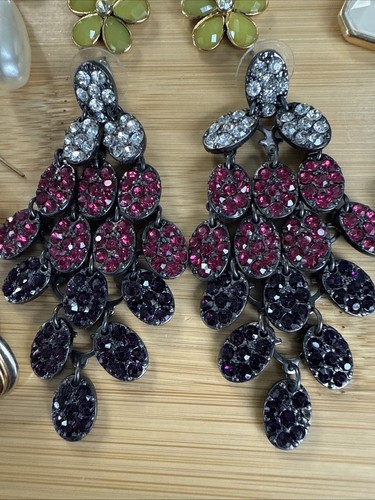 Vintage Earrings Lot 14 Pair Bohemian Pierced Boho Jewelry Signed E323 - Picture 9 of 11