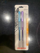 Zebra Gel Stick Pen 2-Pack 0.8mm - Metallic B...