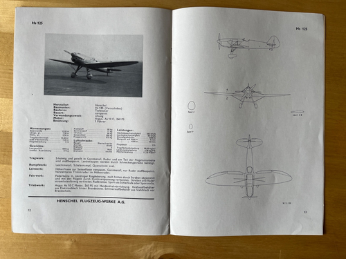 Henschel Flugzeug Baumusterafel Prospekt 16 Seiten 1938 ORIGINAL TOP - Bild 7 von 9