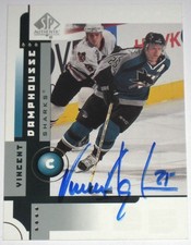 VINCENT DAMPHOUSSE SIGNED UPPER DECK SPA SAN JOSE SHARKS CARD AUTOGRAPH AUTO!!