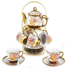 DaGiBayCn 20 Piece European Ceramic Tea Set Coffee set Porcelain Tea SetWith ...