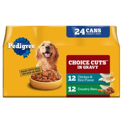 Pedigree Gravy, Chicken and Beef Flavor Variety Pack Wet Dog Food - 13.2oz/24ct