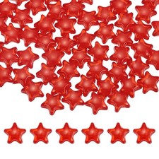 200Pcs, 11mm Acrylic Crystal Star Beads Star Charm Spacer Beads Red