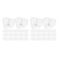 60PCS Heart Shaped Tea Light Candle Cups with Wicks Clear Love Heart Candle8415