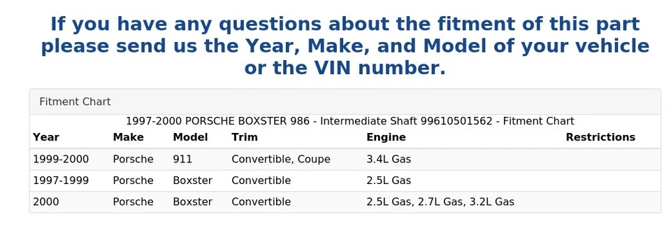 Porsche Boxster 986 1997-2000 - eje intermedio 99610501562 Foto 4 de 4