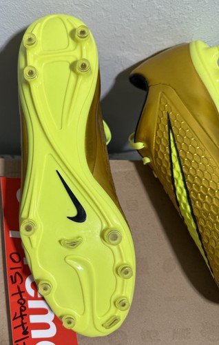 ULTRA RARE 2014 NIKE HYPERVENOM PHELON NEYMAR GOLD CLEATS 677585-907 MENS US 11 - Picture 9 of 14