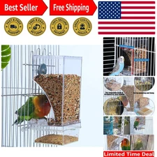 No-Mess Acrylic Bird Cage Feeder with Automatic Dispensing - Ideal for Parakeets