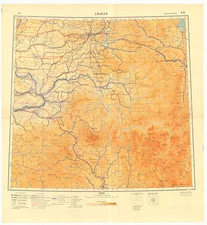 Russian Soviet Military Topographic Map - SPOKANE (USA, Washington), ed.1949
