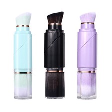 Retractable Double Ended Portable Powder Blush Kabuki Brush Travel Makeup Tool
