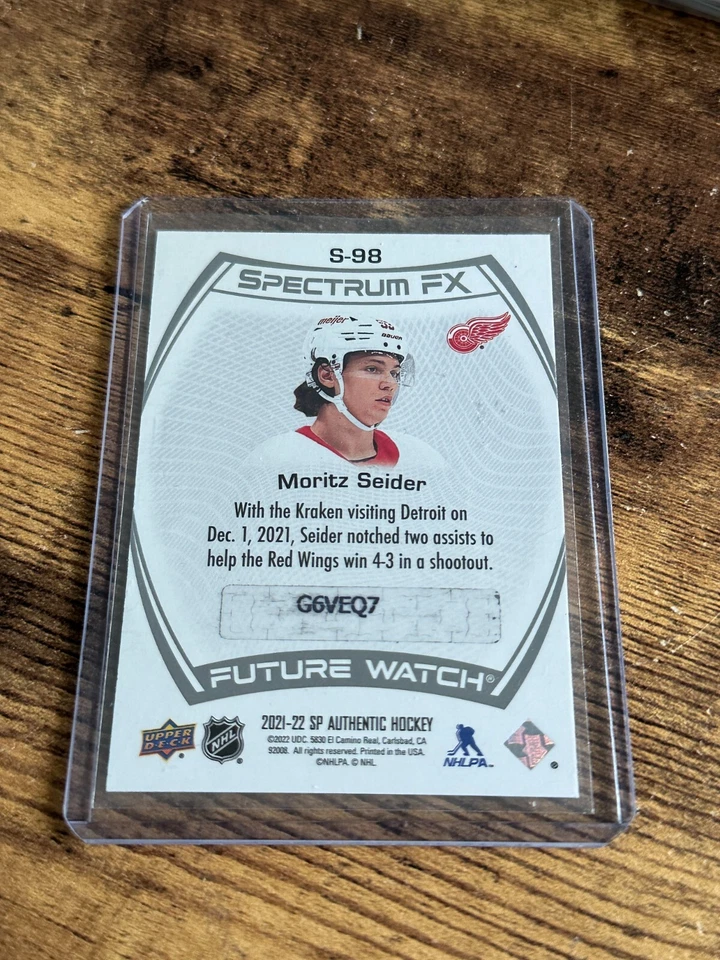 2021-22 SP Authentic FUTURE WATCH SPECTRUM Scratched Moritz Seider #S-98 - Image 2 of 2