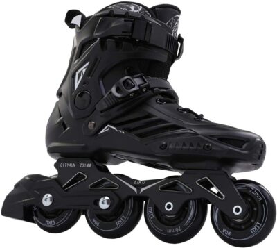 LIKU Black Professional Inline Skates Unisex, Mens 8.5, Womens 9.5